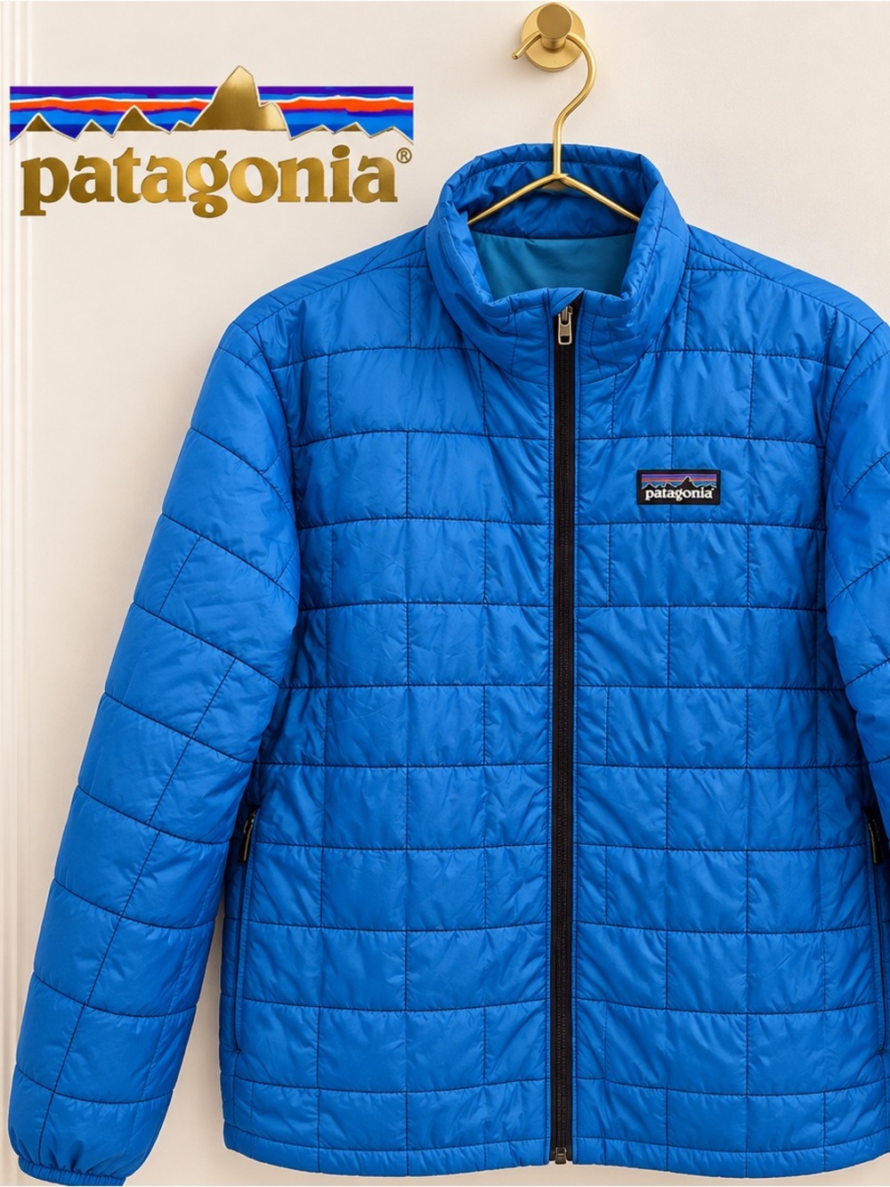 Patagonia Boys XL Blue Nano Puff Quilted Full Zip Jacket NWOT